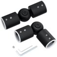 thumbnail image 2 of Paquete de 2 conectores de esquina para barra de cortina, conectores de esquina de ventana de acero inoxidable, conectores de codo de cortina negros ajustables, accesorios de repuesto para cortina, 2 of 8