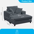 thumbnail image 5 of MUZZ Corduroy Oversized Accent Chair with Ottoman, Upholstered Chaise Lounge indoor for Reading,living Room Chair with Ottoman,Dark Grey, 5 of 7