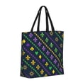 thumbnail image 2 of Vsdgher Mardi Gras Strings of Beads print Tote Bag for Women Shoulder Bag with Zipper Large Shoulder Bag Handle Handbag Portable Washable for Travel, Work, 2 of 8