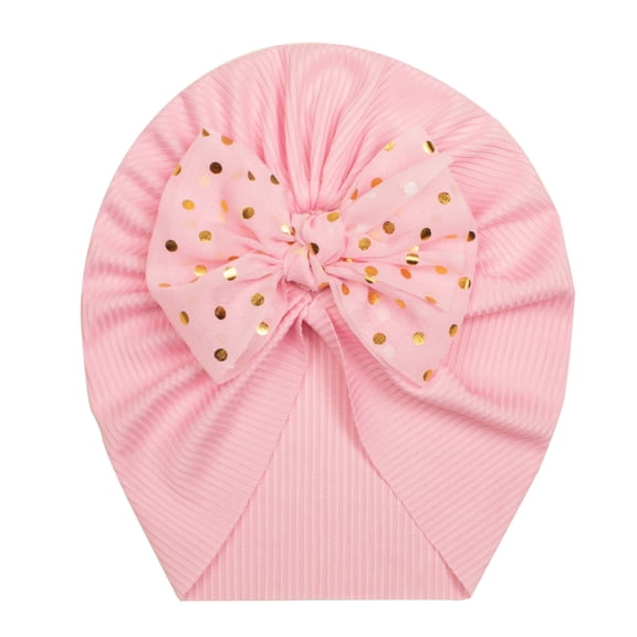 Daznico Baby Girl Knitted Hat with Bow Lightweight Beanie Toddler Headwear Cap Cute Layered