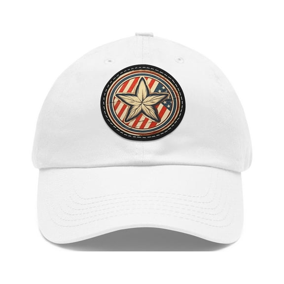 Americana Vintage Retro Star Leaf Dad Hat Strap Back Circle Round Patch