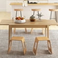 thumbnail image 2 of Gymax 4-Pack Versatile Bamboo Stool 18'' Wooden Shoe Changing Stool Natural, 2 of 10