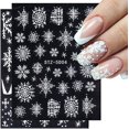 thumbnail image 1 of Pegatinas navideñas para decoración de uñas, calcomanías estereoscópicas 5D en relieve, decoraciones navideñas para uñas, copos de nieve blancos, Navidad, Año Nuevo, diseño de arte de uñas, encantos, 1 of 4