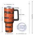 thumbnail image 2 of Halloween Striped Pumpkin Pattern Tumbler with Handle and Lid,40oz Double Wall Vacuum Insulated Tumbler,Cups Gift for Women and Men, 2 of 7