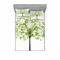 thumbnail image 2 of Ambesonne Nature Fitted Sheet & Pillow Sham Set, Summer Tree Blossoms, Twin, Green Brown White, 2 of 3