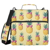FORMRS Zipper Binder with Shoulder Strap 1.5-inch Ring 500 Sheet Capacity File Bag, Pineapple Love