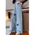 thumbnail image 2 of Girls Baggy Jeans High Waisted Cool Ripped Straight Leg Summer Clothes for Teen Girls Age 5-14 Years, 2 of 5