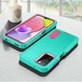 thumbnail image 7 of Feishell Case for Samsung Galaxy A03s 6.5 inch,Heavy Duty 3 Layer Military Protection with Hidden Kickstand Shock Resistant Armor Hybrid Bumper Rugged Rubber Phone Cover,Mint+Rose, 7 of 7