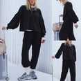 thumbnail image 3 of 2 Piece Lounge Set for Women Relaxed Long Sleeve Tee Mid Rise Jogger Workout Outfits Matching Track Suits, 3 of 7