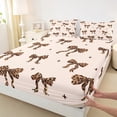 thumbnail image 3 of Homewish Kawaii Bowtie 4 Pieces Queen Sheet Sets for Teens Female Adults,Leopard Print Ultra Soft Flat Sheet,Dreamy Princess Queen Fitted Sheet,Lightweight Room Decor, 3 of 7