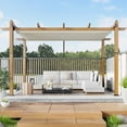 thumbnail image 2 of Outdoor Aluminum Pergola with Retractable Canopy, Reinforced 4-Sided Base, Waterproof & UV-Resistant Adjustable Roof, Modern Design for Patio, Deck, Backyard, and Garden, 2 of 9