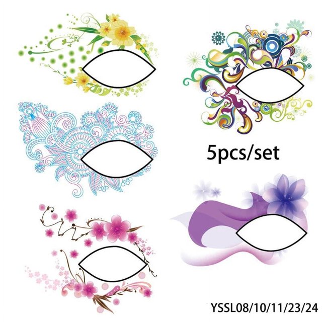 Pegatinas de tatuaje temporal para ojos, pegatina de sombra de ojos colorida impermeable, tatuajes faciales de flores/animales, decoración de Festival de rendimiento