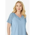 thumbnail image 4 of Roaman's Women's Plus Size Lace-Detailed Tee, 4 of 5