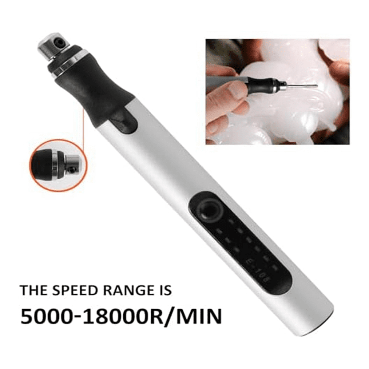 Mini Engraving Pen, 5000-18000R/Min Quiet Jewelry Carving Tool, for Jewelry Glass Stone Metal Plastic Wood Resin