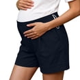 thumbnail image 6 of Bixock Maternity Shorts High Waisted Over The Belly Workout Cargo Pants with Pockets Cotton Linen Blend Wide Leg Pregnancy Pants with Pockets Maternity Clothes, 6 of 6