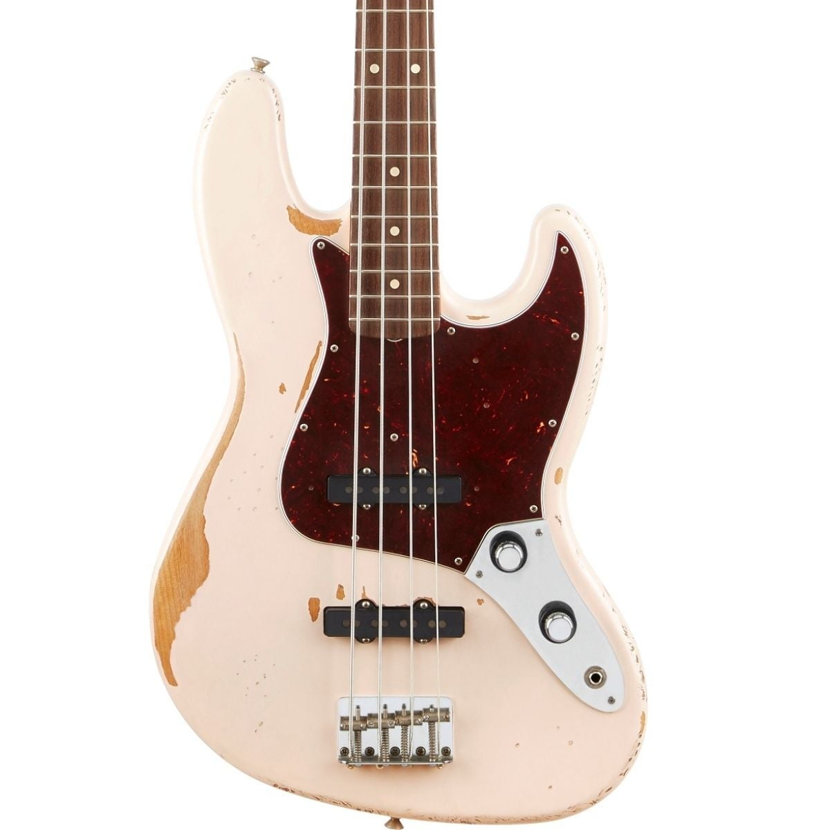 Fender Flea Jazz Bass Guitar (Road Worn Shell Pink)