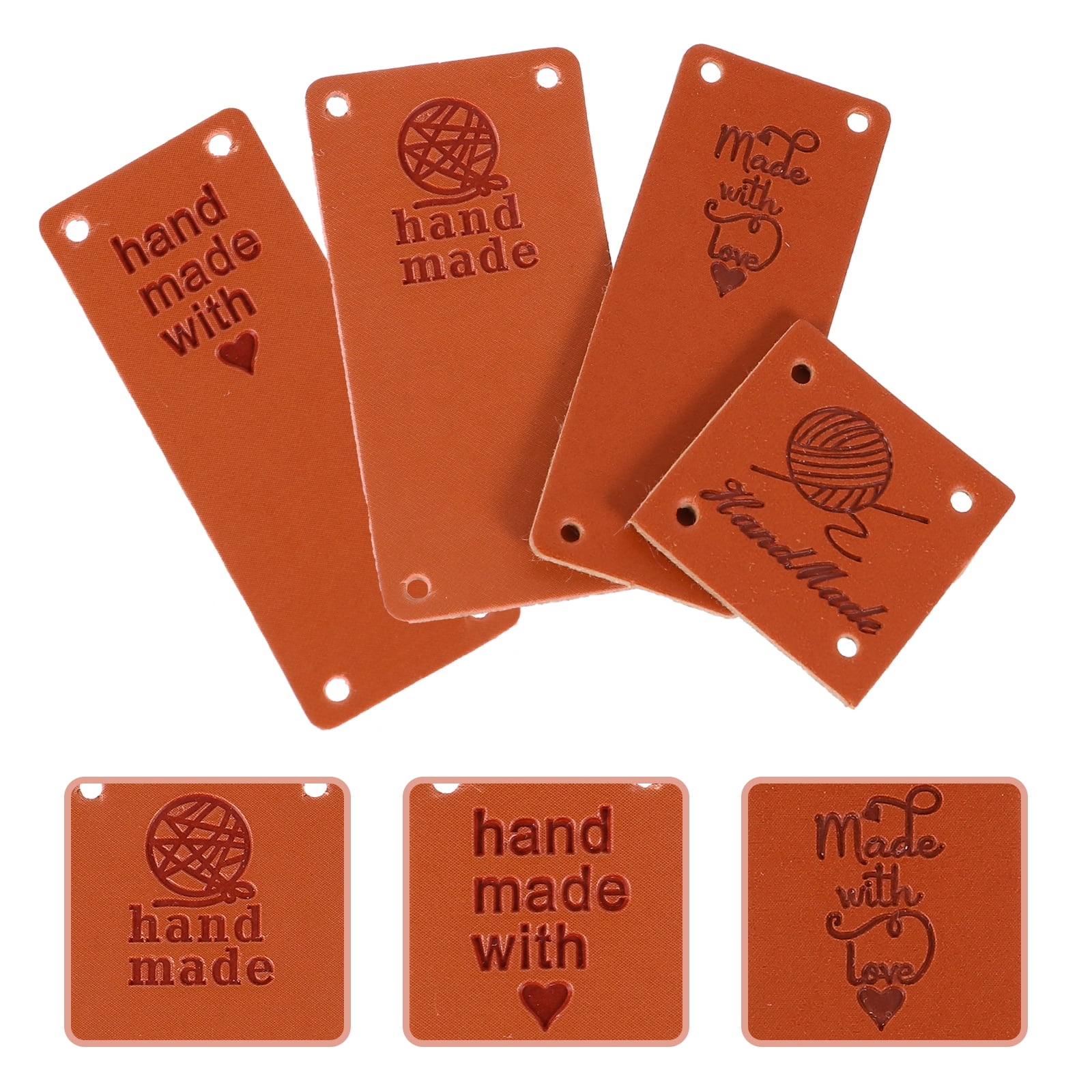  EXCEART 200 Pcs Heart Clothes Tags Leather Labels