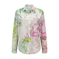 thumbnail image 5 of KBZDBZC Tshirts Shirts for Women Women's Shirts Floral Print Button Down Shirt Fashion Lightweight Long Sleeve Blouse Spring Summer Casual Tops Women Blouse Womens Tops (Army Green,XXXL), 5 of 5
