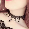 thumbnail image 2 of AkoaDa Vintage Black Lace Choker Necklace Crystal Pendant Clavicle Chain Women Jewelry Gift, 2 of 3