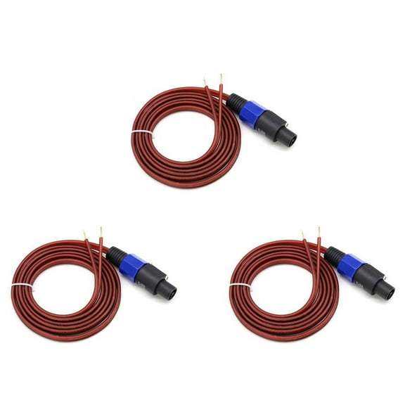 3X Speakon Speaker Cable Wire Open End Cable,Speakon to Speaker Wire Audio Cord Amplifier Connection Cord for DJ/PA