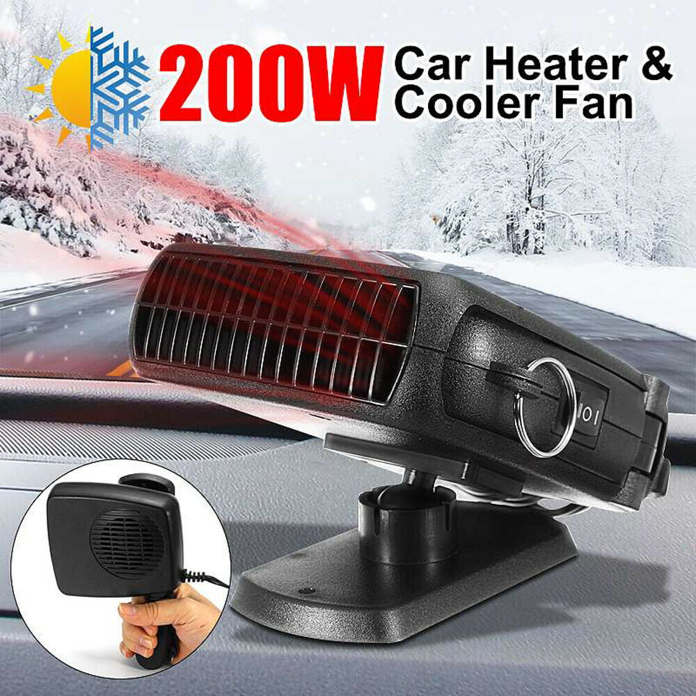 12V Car Vehicle Portable Ceramic Heater Heating Cooling Fan Defroster Demister 
