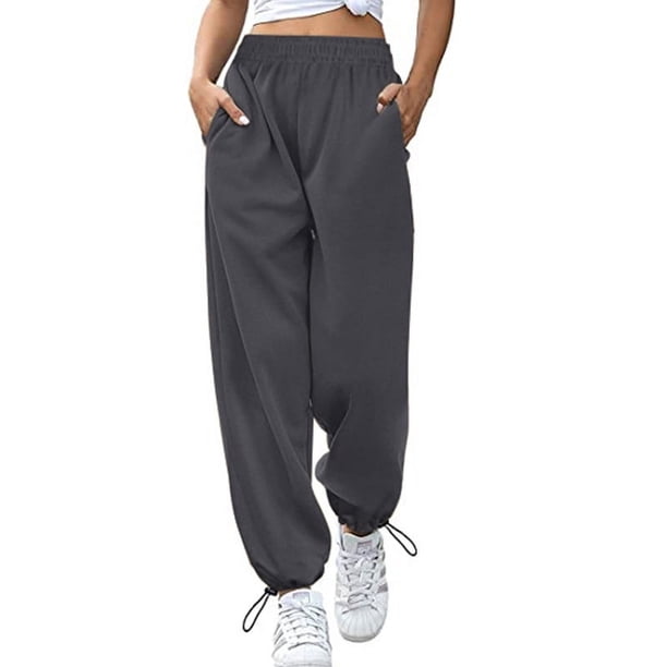Pantalones deportivos de pierna ancha con cordón informal para mujer de estilo europeo y americano de otoño Pantalones de pierna ancha para mujer