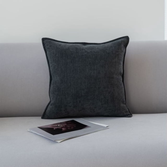 Cojín decorativo para sofá y cama - Cojín de respaldo de terciopelo suave con cremallera | Gris, gris oscuro, caqui, beige | Cojín cuadrado de 45 x 45 cm para soporte lumbar y de cintura, ideal para