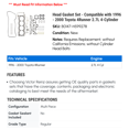 thumbnail image 2 of Head Gasket Set - Compatible with 1996 - 2000 Toyota 4Runner 2.7L 4-Cylinder 1997 1998 1999, 2 of 2