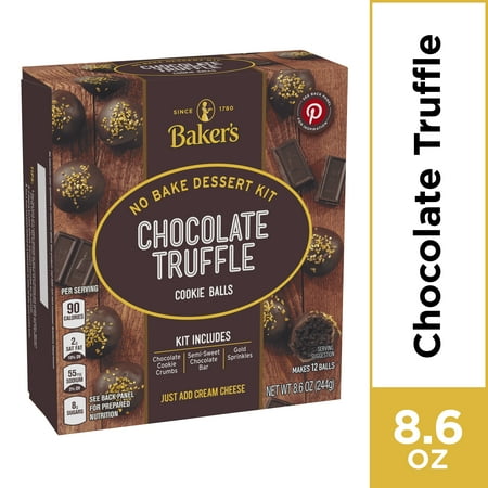- Baker's Chocolate Truffle No Bake Cookie Balls Dessert Kit, 8.6 oz Box