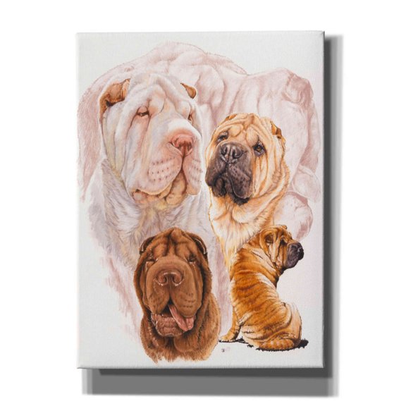 Epic Graffiti 'Shar Pei With Ghost' by Barbara Keith, Canvas Wall Art, 40"x54"