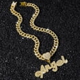 thumbnail image 3 of Hip Hop Cuban Chains English letter Angel Pendant Necklace With 13mm Miami Cuban Chain Iced Out Bling HipHop Necklaces Fashion Jewelry, 3 of 8