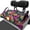 Tropical Floral Print, variant on XYZCANDO Cactus Pattern 2 Passenger Golf Cart Seat Cover | Terry Cloth With 4 Pockets Non-slip Washable Golf Cart Accessory