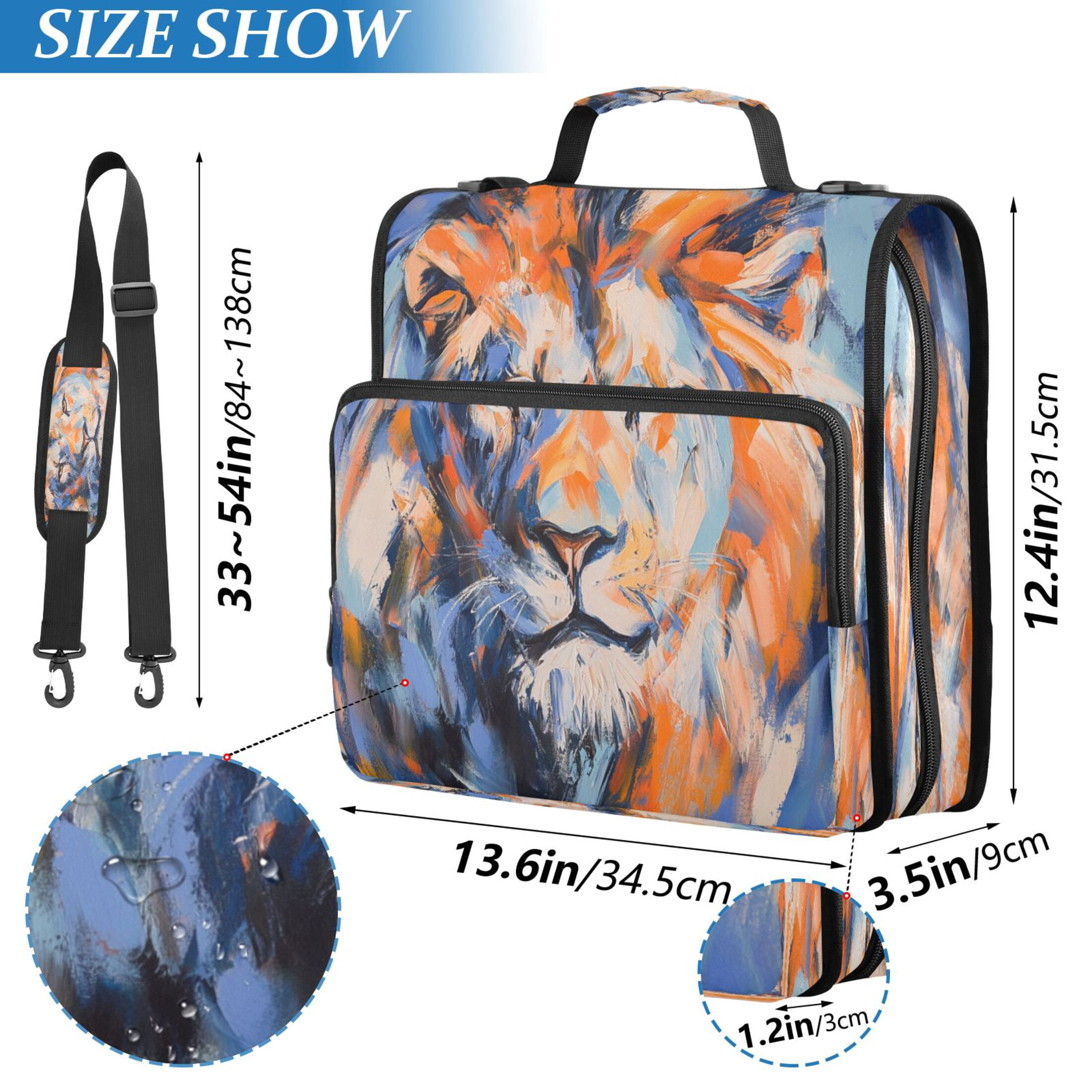 YAZAOO Zipper Binder trapper keeper Documents Organized Design Majestic Mane Printed