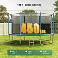 thumbnail image 3 of GVDV Outdoor Trampoline, 12' Backyard Recreational Trampoline with Enclosure for Kids & Adults, 3 of 9