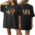 thumbnail image 2 of Fiudx Liquidación de Ahorros de Verano Camiseta de Manga Corta con Estampado Casual de Doble Cara con Cuello Redondo y Hombros Caídos para Mujer, 2 of 5