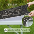 thumbnail image 6 of Black Gothic Sun Planet Pattern Square Fitted Tablecloth with Elastic Edge,Square Table Cover,Washable Elastic Table Cover for Home Kitchen Party Decor 34"x34", 6 of 6