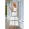 thumbnail image 4 of Women'S Summer 2 Piece Beach Outfit Casual Sleeveless Cropped Tank Top High Waisted Maxi Skirt Set White XL, 4 of 9