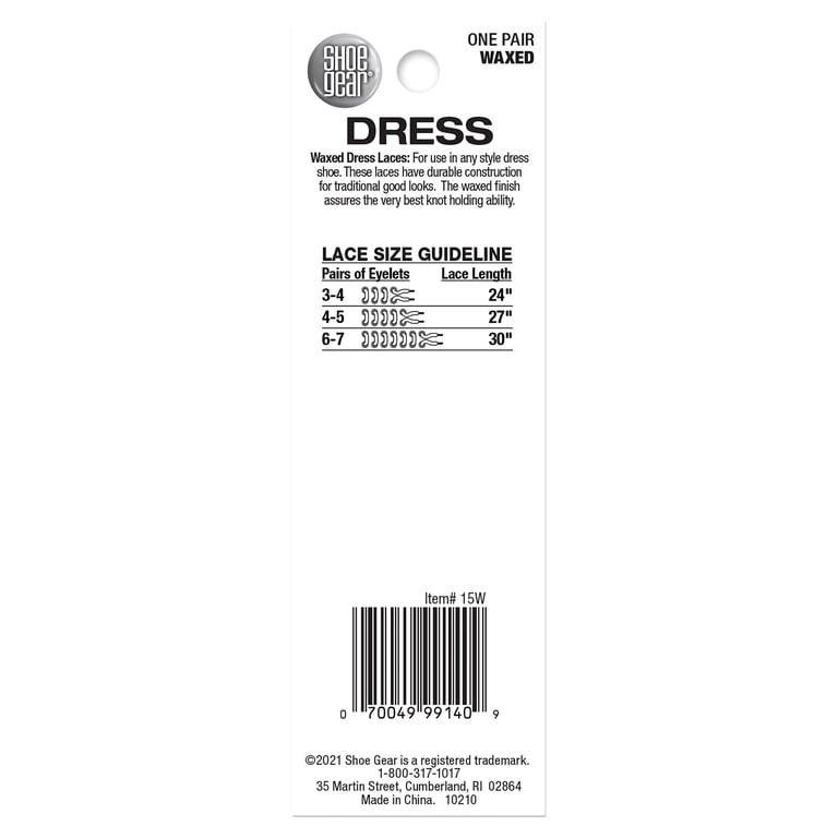 Shoe Gear Waxed Dress Shoe Lace for Men and Women, Polyester, Brown, 30" -  Walmart.com