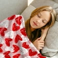 thumbnail image 6 of Valentine''s Day Fuzzy Blanket Pink Red White Heart Throw Blanket 50 x 60 Inch Sweet Love Flannel Blanket for Home Chair Sofa Bed Couch, 6 of 6