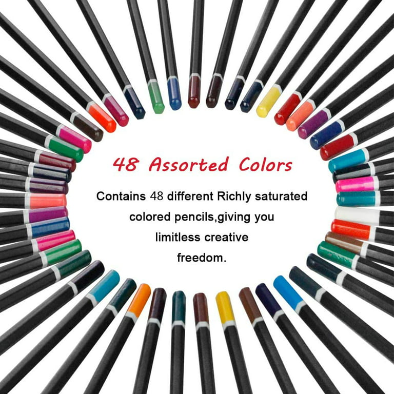 Deli 48 Pack Colored Pencils, Vibrant Color Presharpened Pencils for School  Kids Teachers, Soft Core Art Drawing Pencils for Coloring, Sketching, and