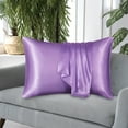 GARENAS Latex Pillow 2Pack Solid Color Silk Imitation Pillowcase Color