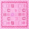 thumbnail image 1 of Ahgly Company Indoor Square Abstract Pink Modern Area Rugs, 7' Square, 1 of 4