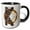 Black/White, variant on 3drose, Coffee Beans and Donut Monogram Initial K, 11oz Mug