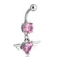 thumbnail image 1 of Anillos de Ombligo de Acero Inoxidable 14G Anillos de Ombligo con Barriga Joyas Piercing para Mujeres, 2 Piezas/Juego(Rosado) EOTVIA No, 1 of 6