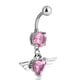 thumbnail image 4 of Barra para el ombligo, 2 piezas/juego, anillo para el ombligo con diamantes de imitación, piercing para el cuerpo, durabilidad prolongada, 4 of 9