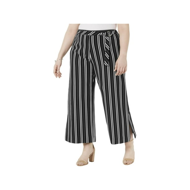 NY Collection NY Collection Womens Plus Petite Belted Gaucho Pants