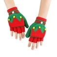 thumbnail image 2 of Luxalzxs Women's Winter Christmas Gloves Half Finger Flap Thickened Warm Knitting Cute Open Finger Gloves, 2 of 2