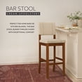 thumbnail image 6 of Linon Milano 30" Mid Back Indoor Upholstered Bar Stool, Medium Walnut/Cream Faux Leather, 6 of 15