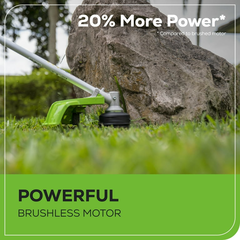 Greenworks 40V 16 inch Brushless (Attachment Capable) String Trimmer, 4Ah USB Battery and Charger Included ST40L412