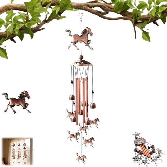 Handmade Large Metal Animal Figurine Wind Chimes for Garden Decor, Wind Chimes with Bird Design